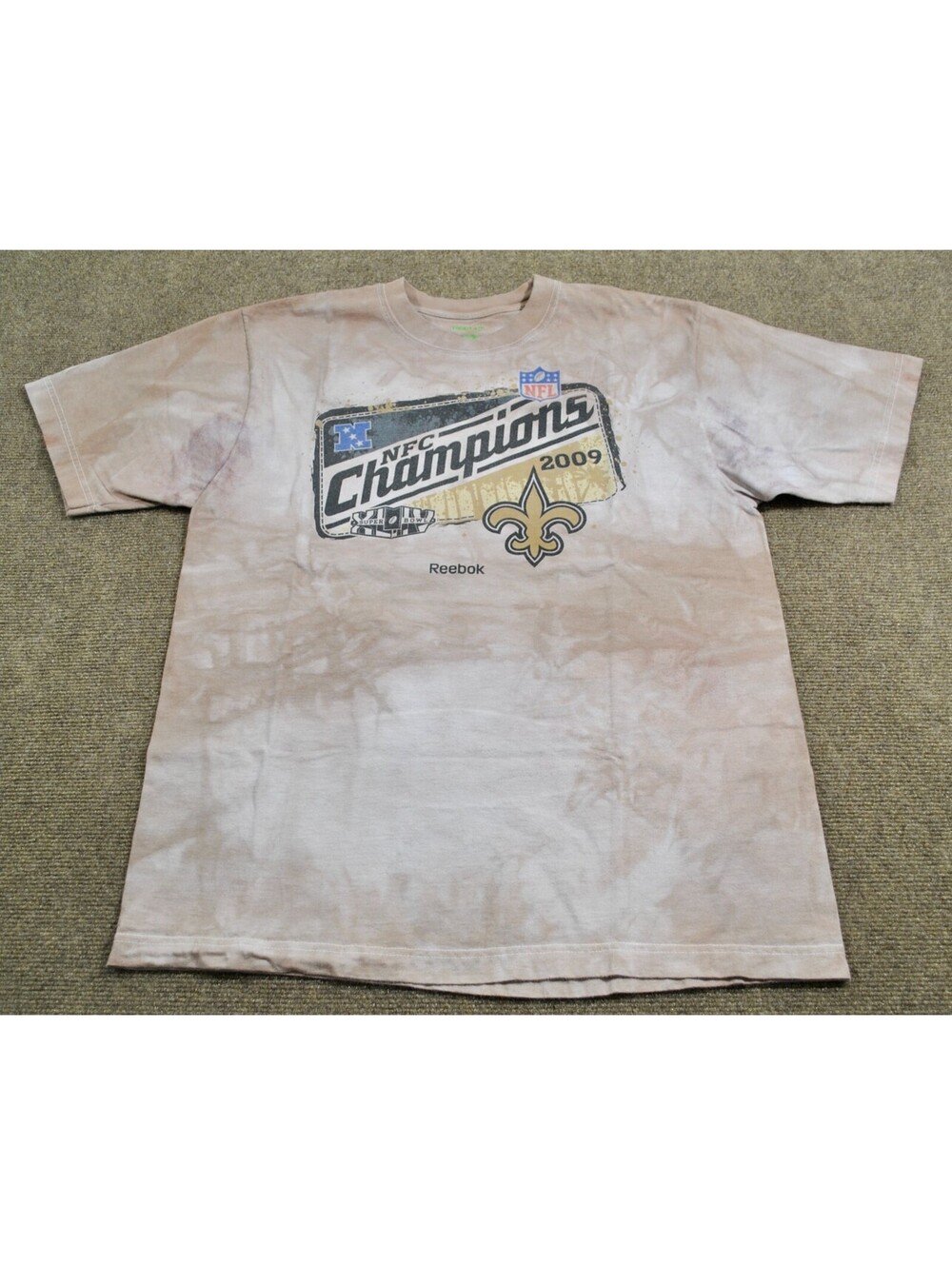 New Orleans Saints NFL Football Reebok NFC Champions 2009 Dye Shirt Medium